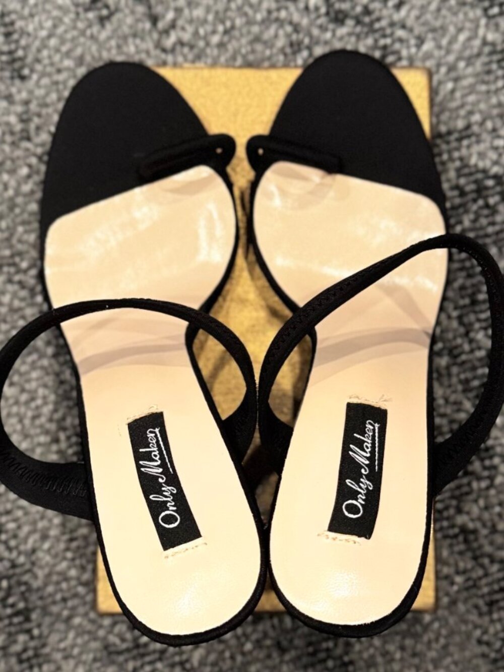 Only Maker Black Block Heel Sandals
